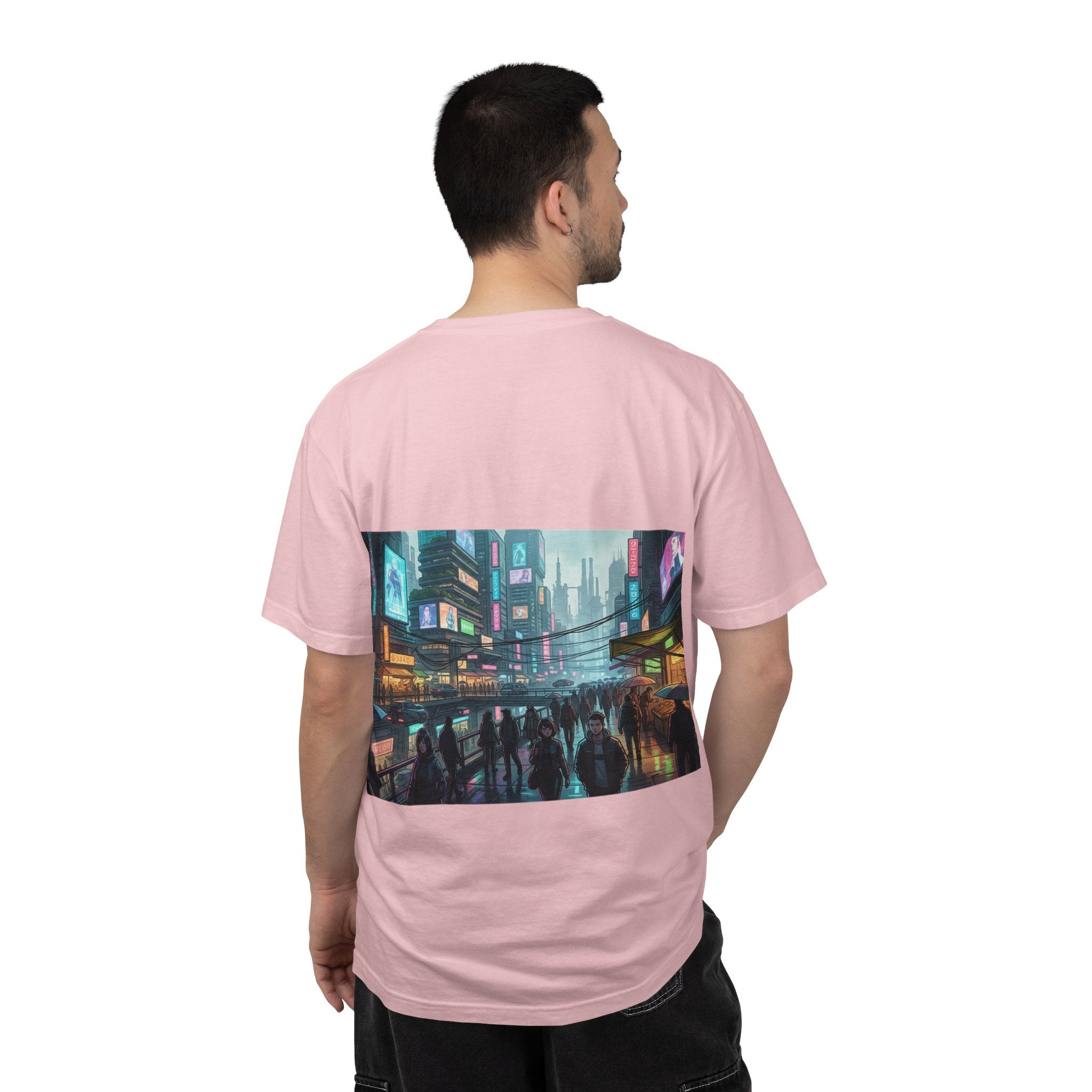 Cybercity Nightscape T‑Shirt — Neon Futuristic Cityscape Graphic Tee