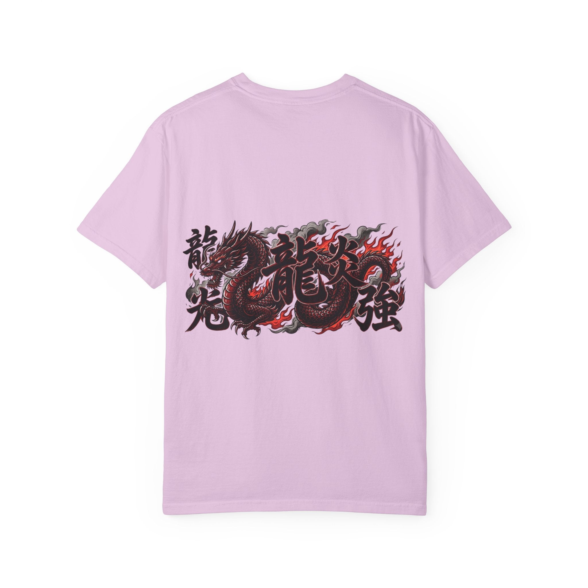 Dragon Flame Graphic T-Shirt — Bold Kanji Back Print