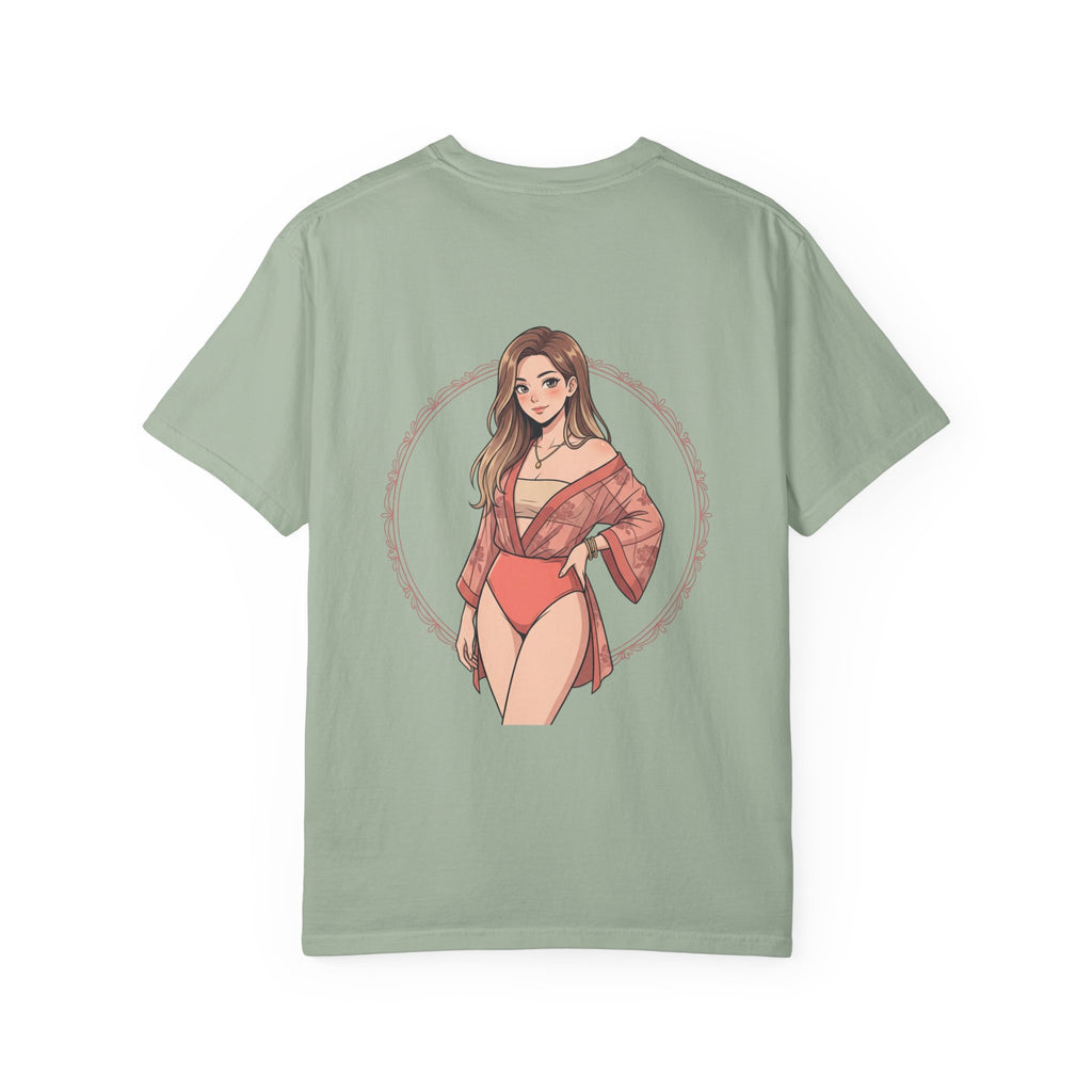 Graphic T-Shirt — Beachy Pinup Girl Illustration