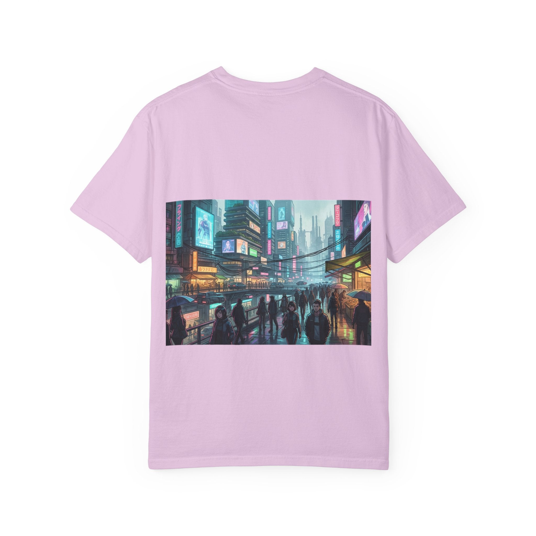 Cybercity Nightscape T‑Shirt — Neon Futuristic Cityscape Graphic Tee