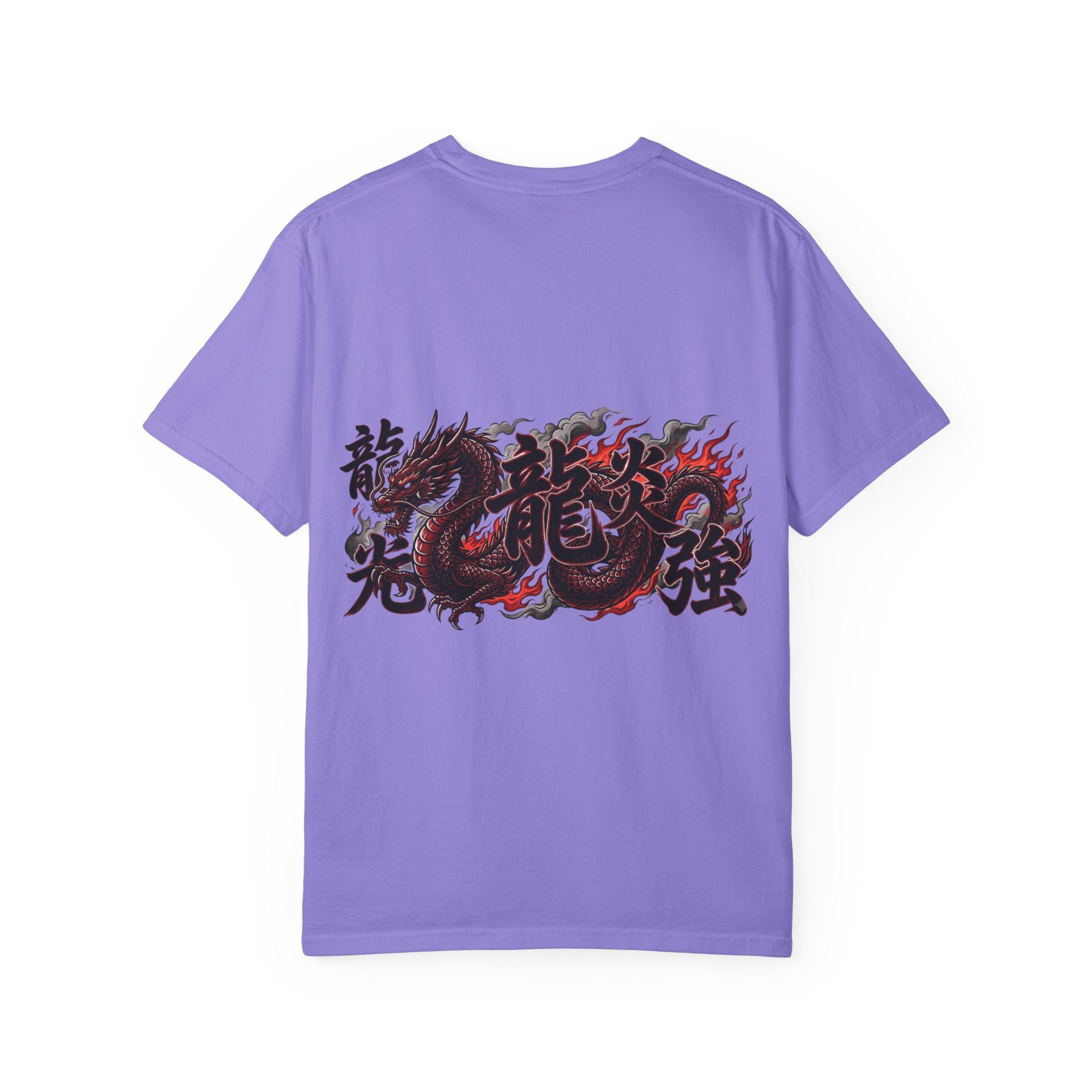 Dragon Flame Graphic T-Shirt — Bold Kanji Back Print