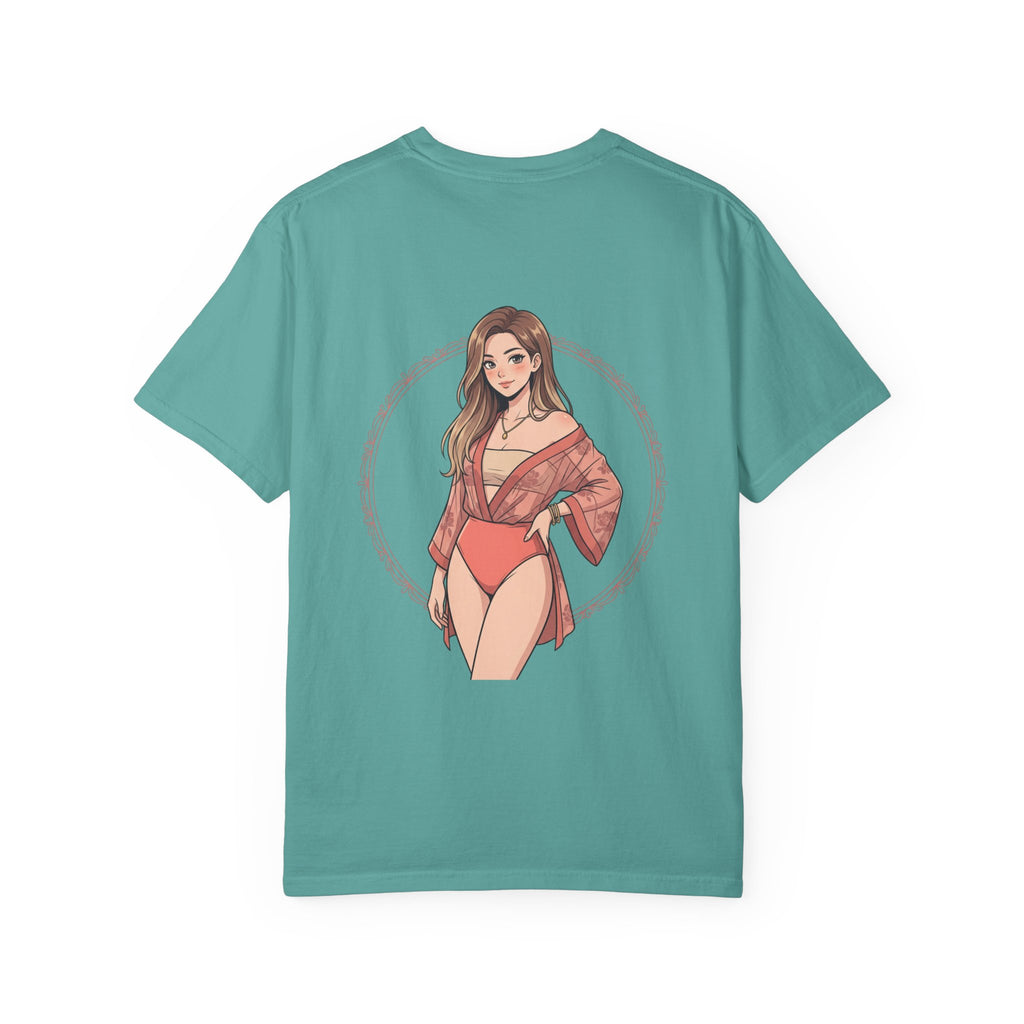 Graphic T-Shirt — Beachy Pinup Girl Illustration