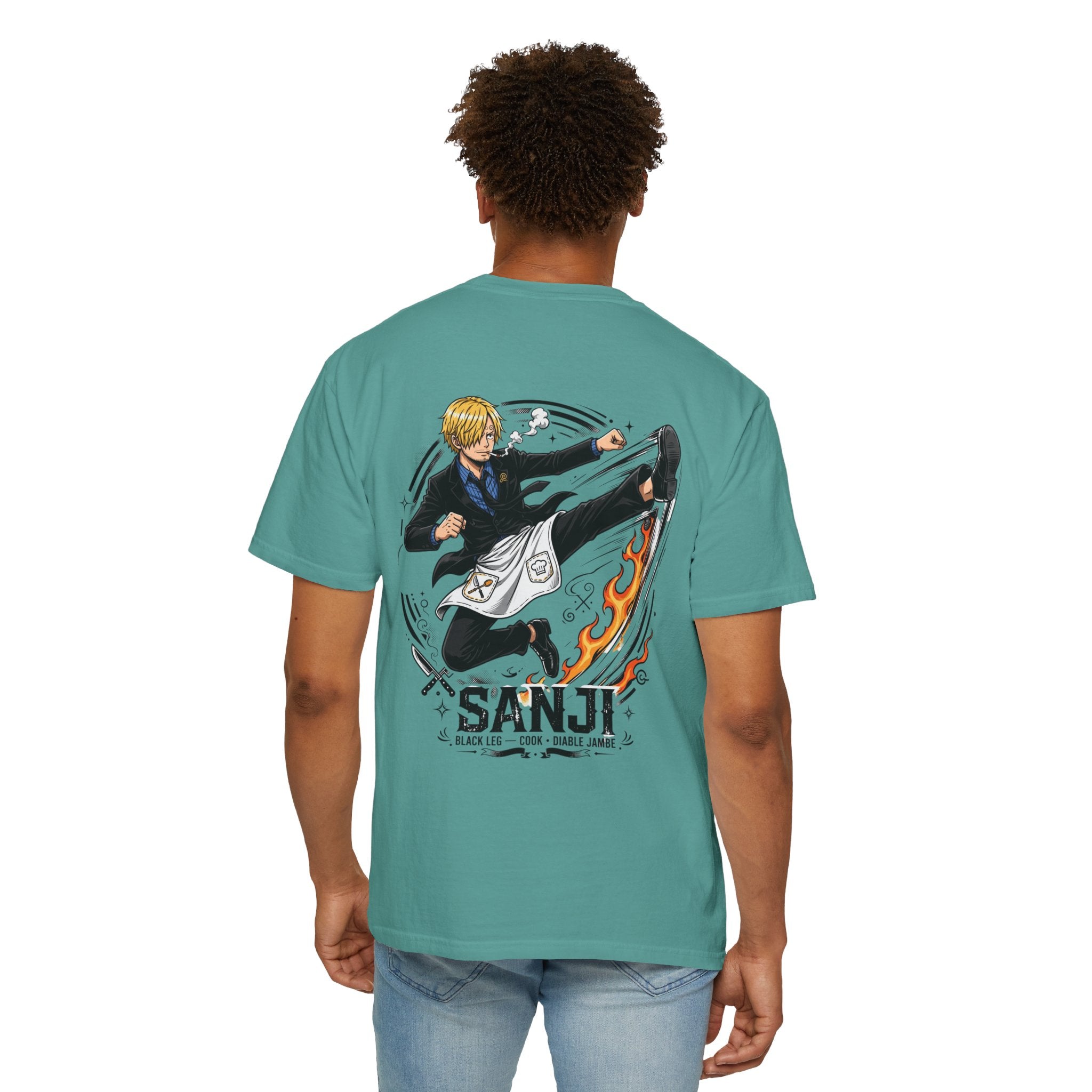 Sanji Anime Action Tee — One Piece Character Back Graphic T‑Shirt
