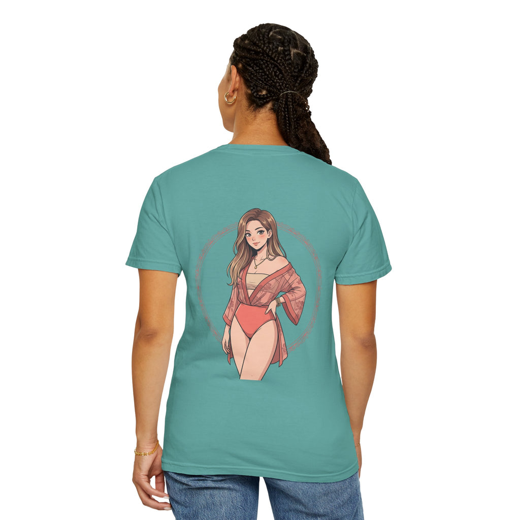 Graphic T-Shirt — Beachy Pinup Girl Illustration